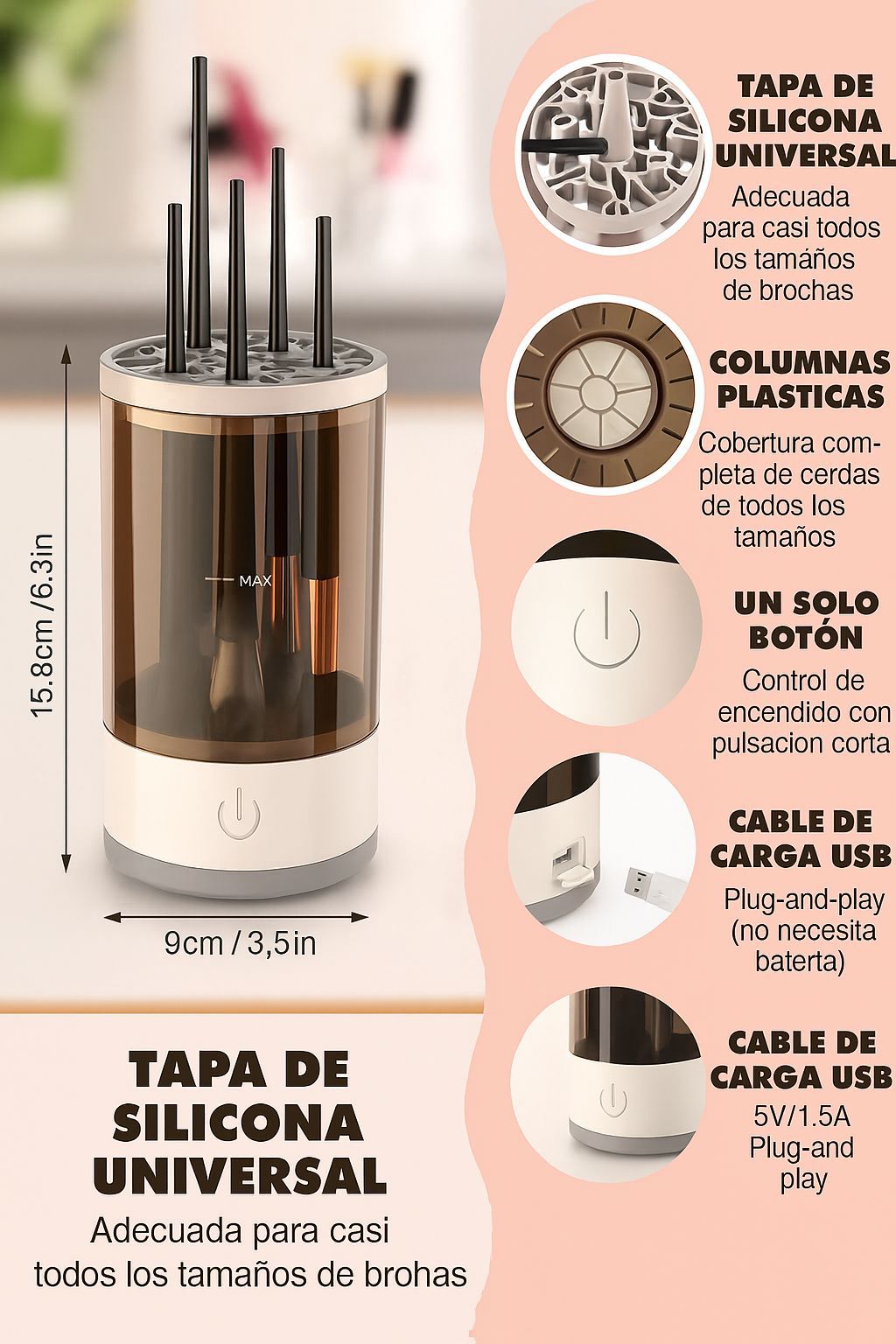 Limpiador Electrico para Brochas Maqui